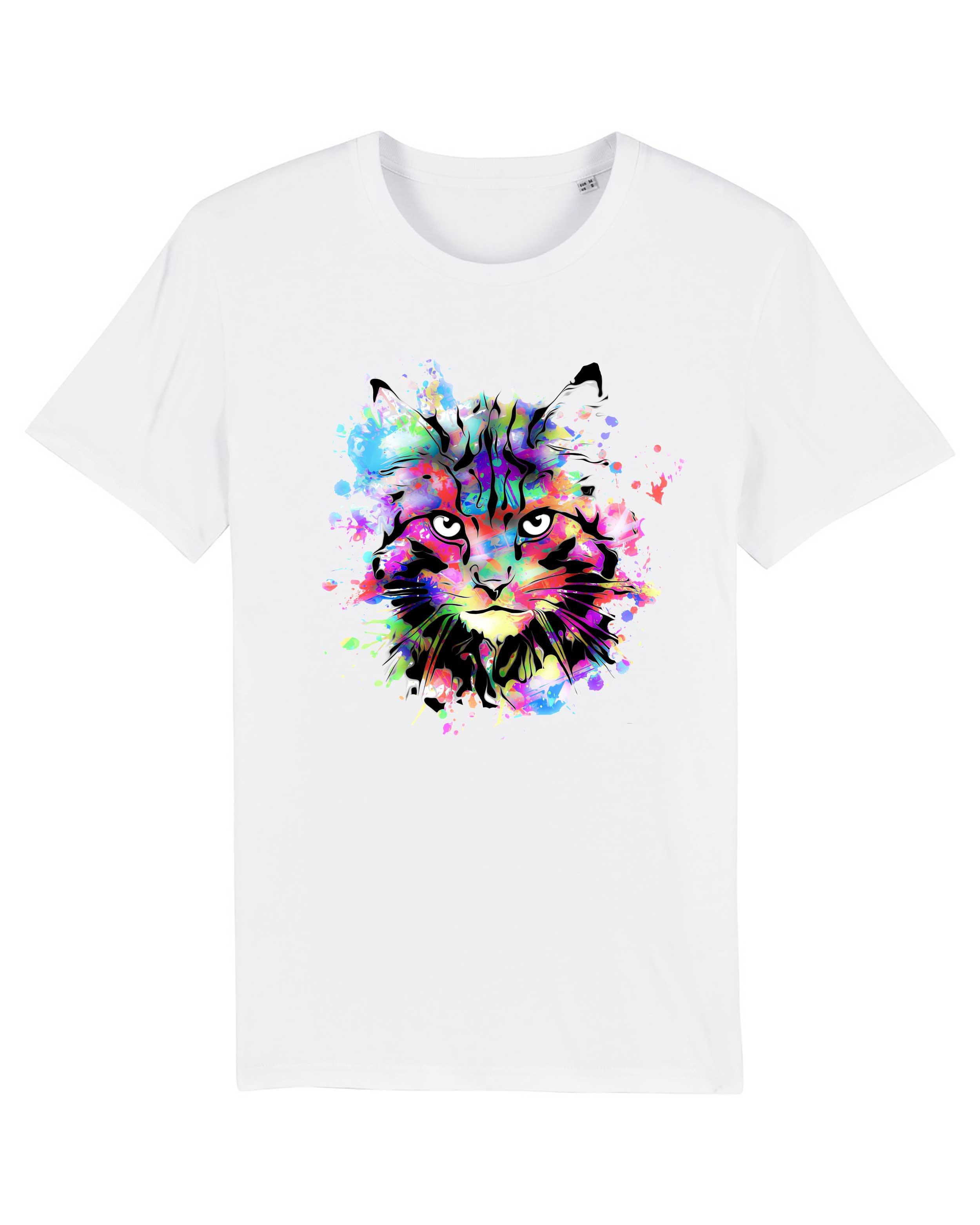 T-Shirt Katze Illustration, Bio-Baumwolle, Unisex, Damen, Kids