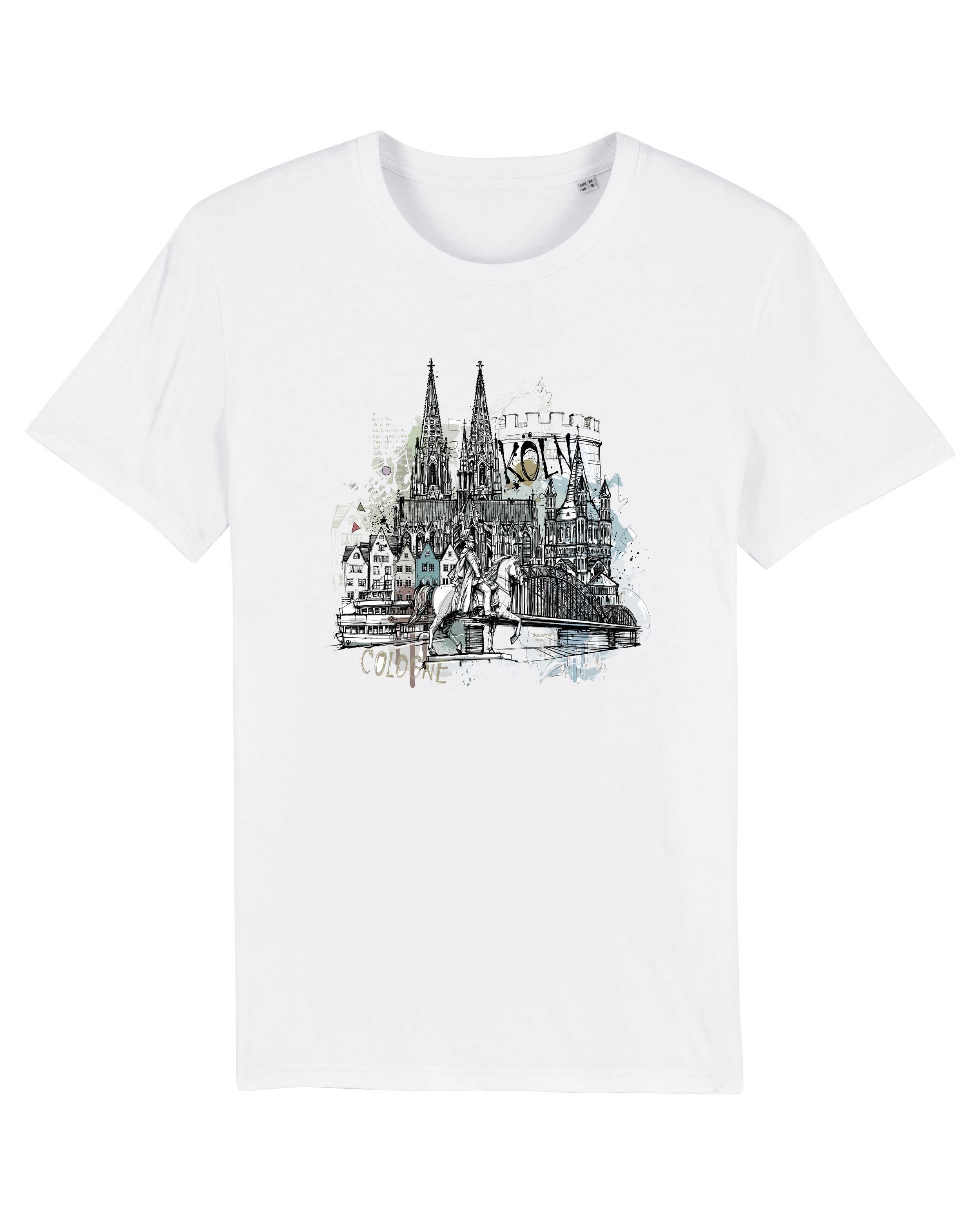 T-Shirt Köln Illustration Stadt, Bio-Baumwolle, Unisex, Damen, Kids