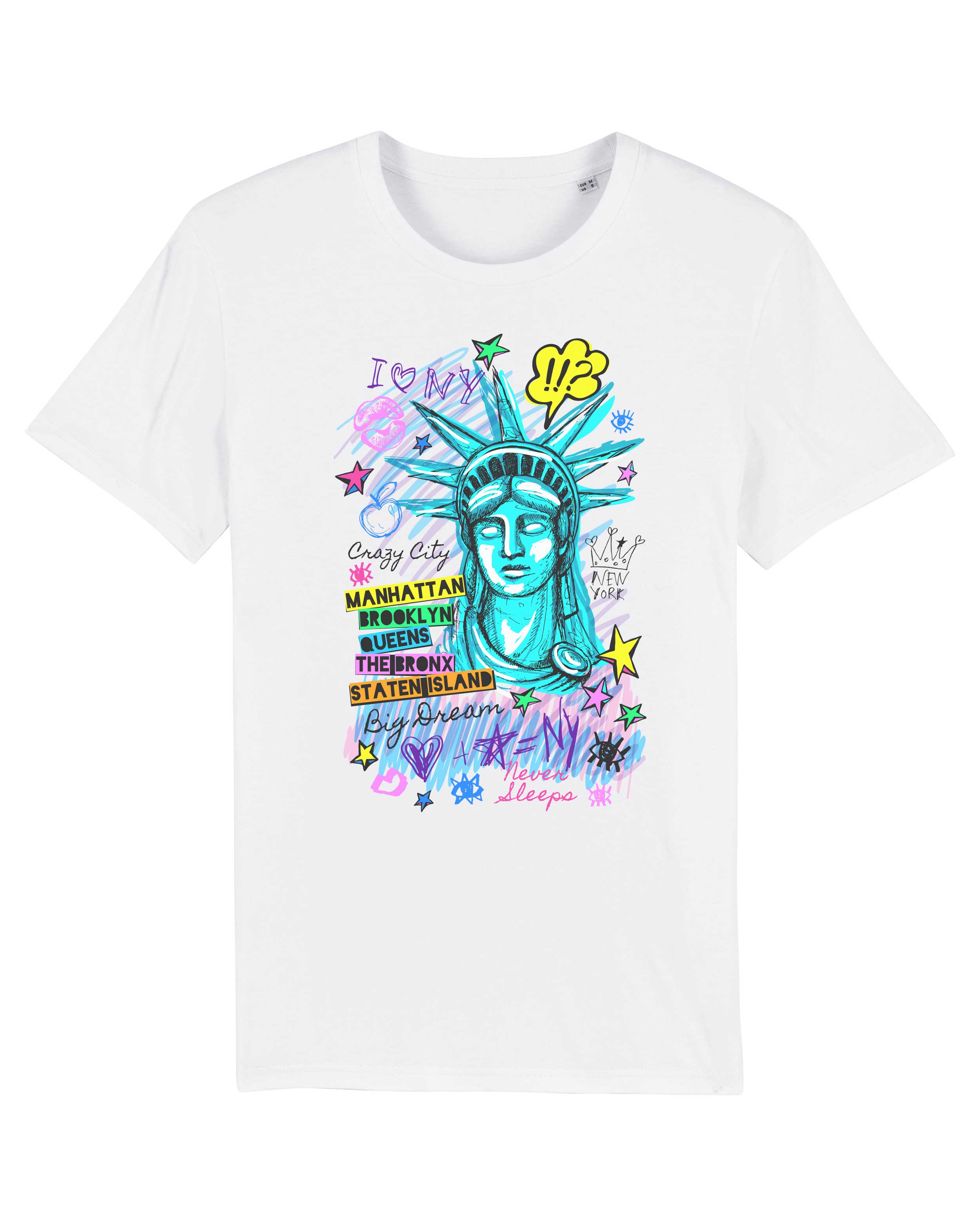 T-Shirt New York Graffiti Stadt, Bio-Baumwolle, Unisex, Damen, Kids