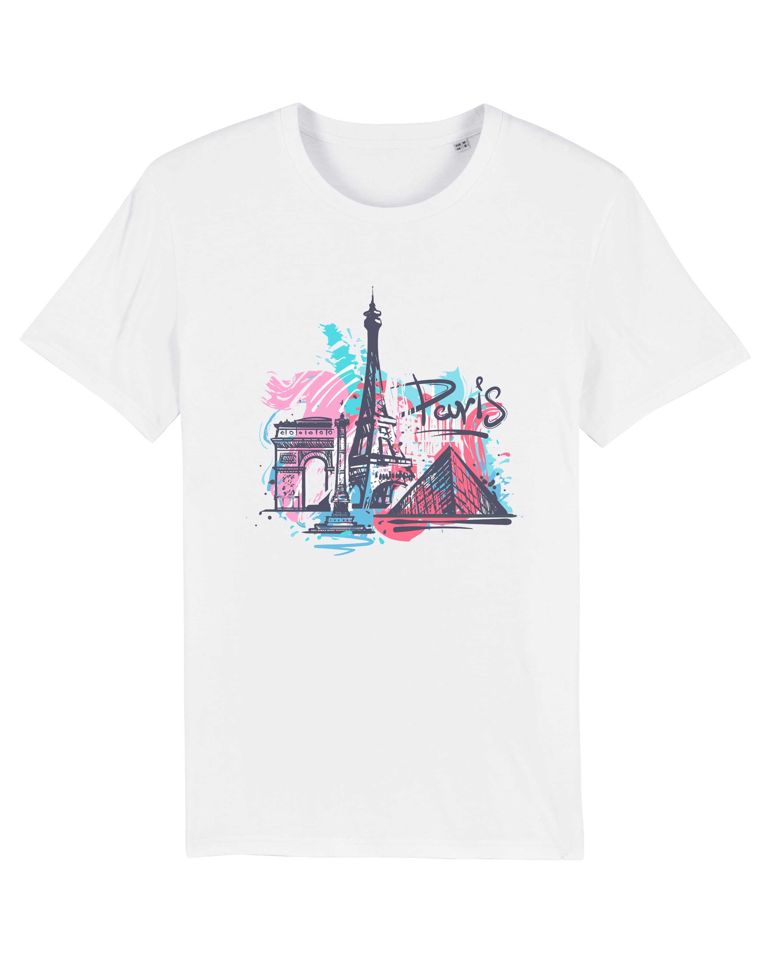 T-Shirt Paris Illustration Stadt, Bio-Baumwolle, Unisex, Damen, Kids