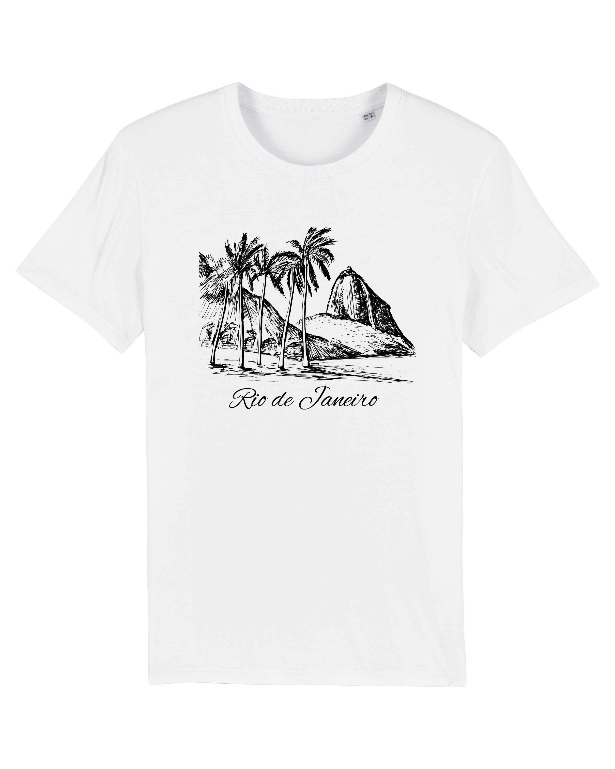 T-Shirt Rio de Janeiro Zeichnung Stadt, Bio-Baumwolle, Unisex, Damen, Kids