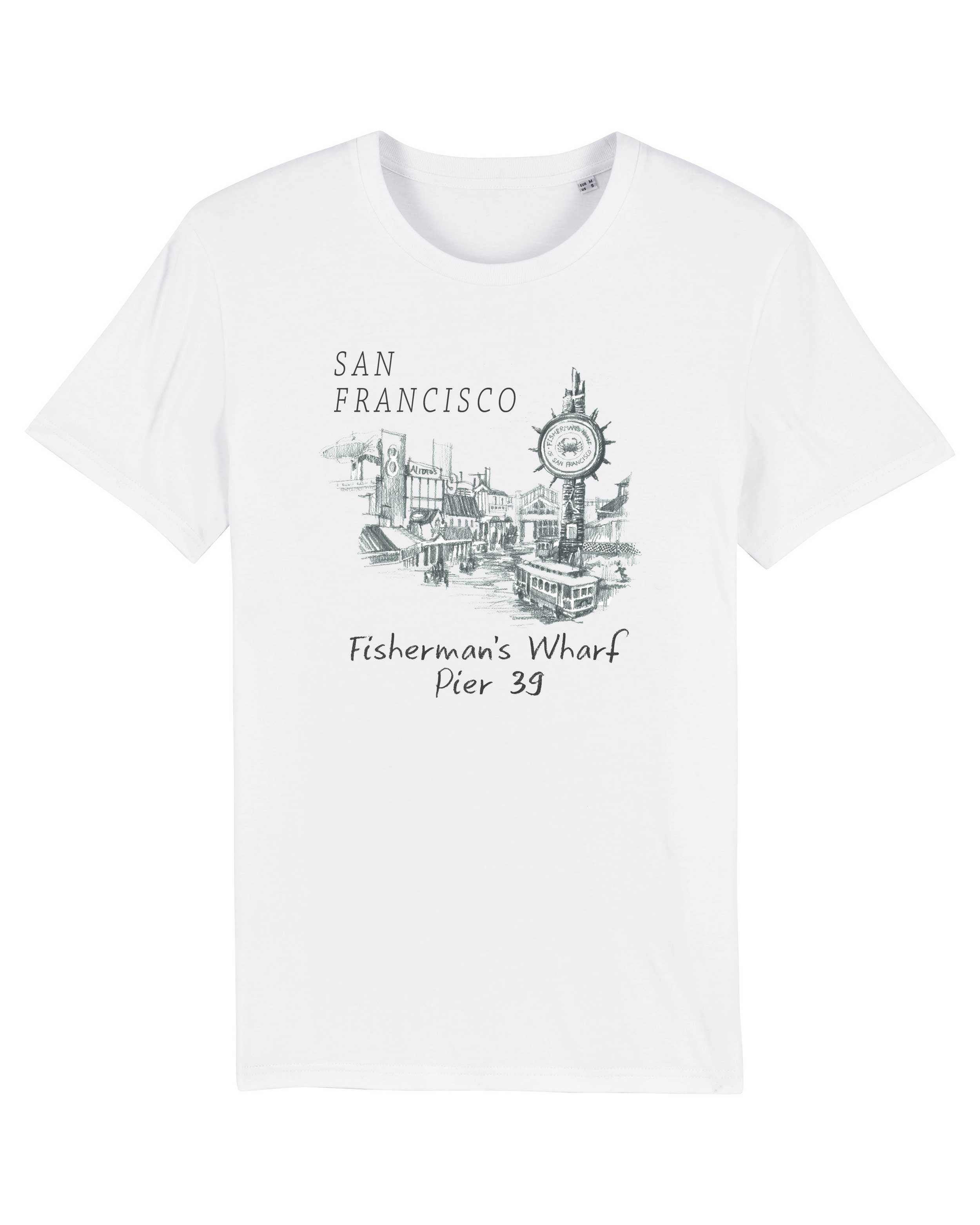 T-Shirt San Francisco Fishermans Wharf Stadt, Bio-Baumwolle, Unisex, Damen, Kids