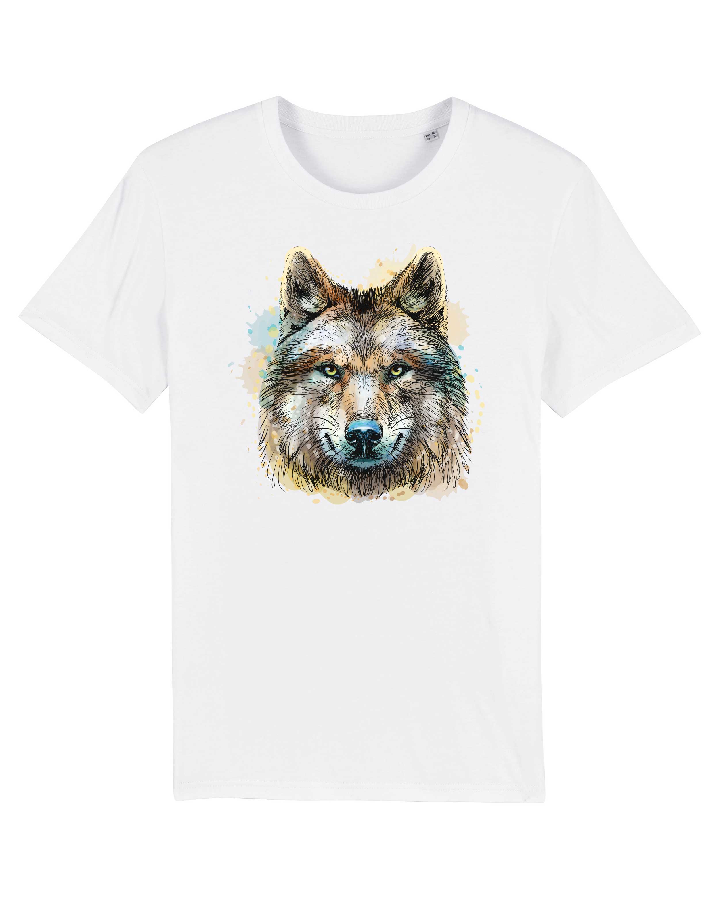 T-Shirt Wolf Illustration Tiere, Bio-Baumwolle, Unisex, Damen, Kids