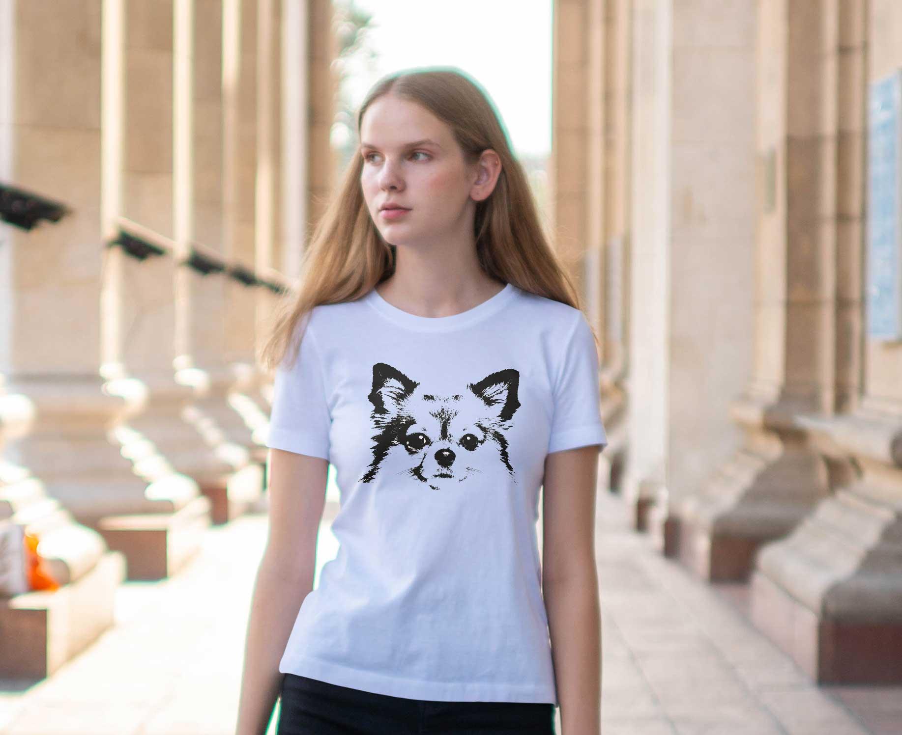 T-Shirt Chihahua, Bio-Baumwolle, Unisex, Damen, Kids