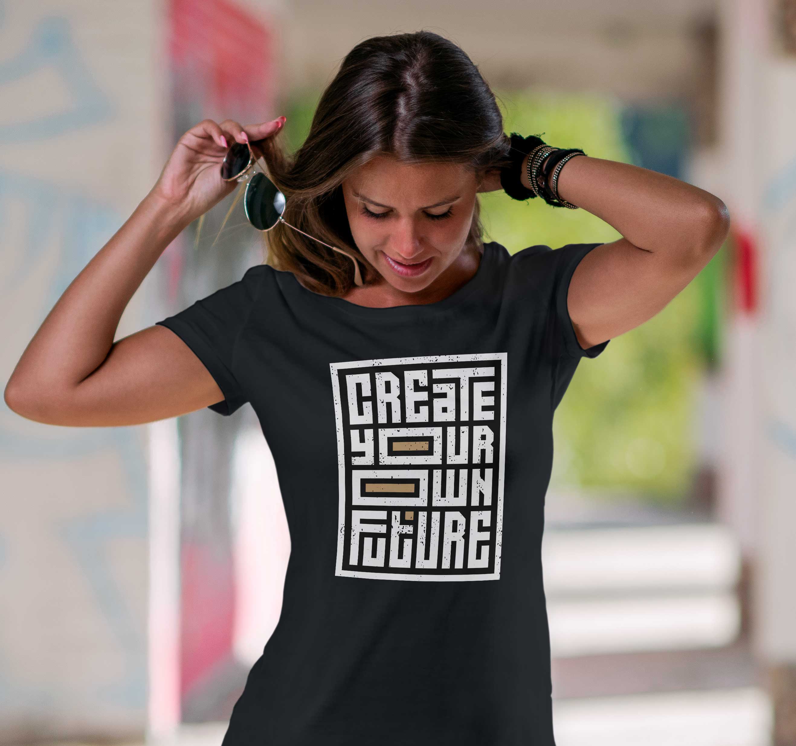 T-Shirt Create your own future Sprüche, Bio-Baumwolle, Unisex, Damen, Kids