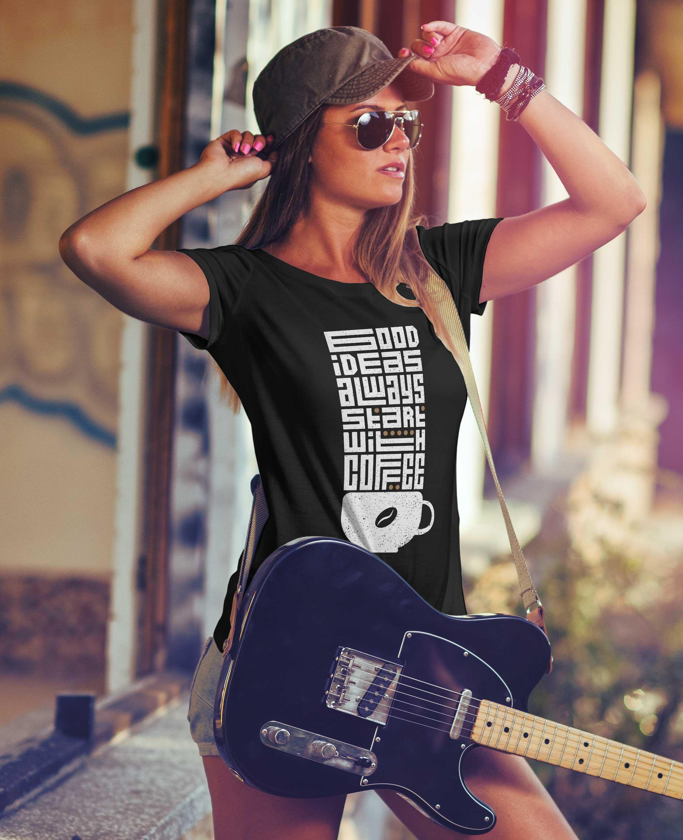 T-Shirt Good Ideas Sprüche, Bio-Baumwolle, Unisex, Damen, Kids