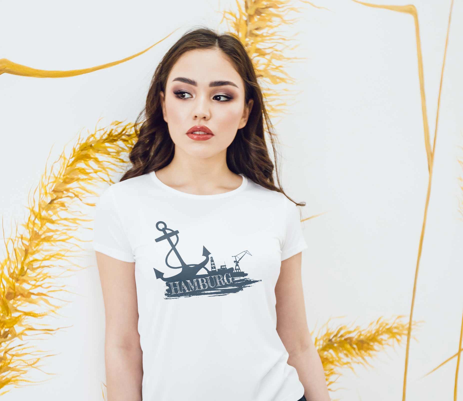 T-Shirt Hamburg Stadt, Bio-Baumwolle, Unisex, Damen, Kids