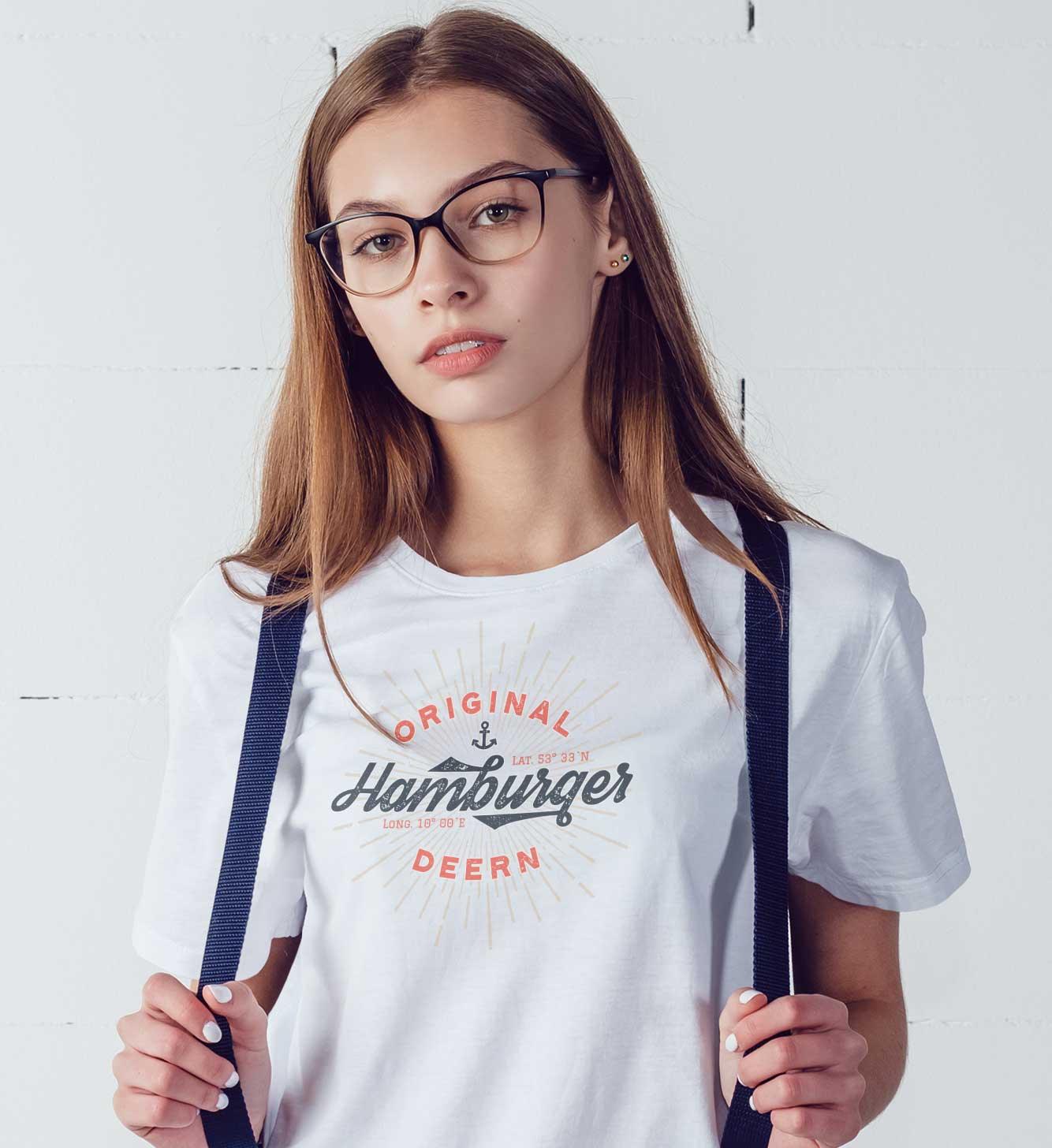 T-Shirt Hamburger Deern Sprüche, Bio-Baumwolle, Unisex, Damen, Kids
