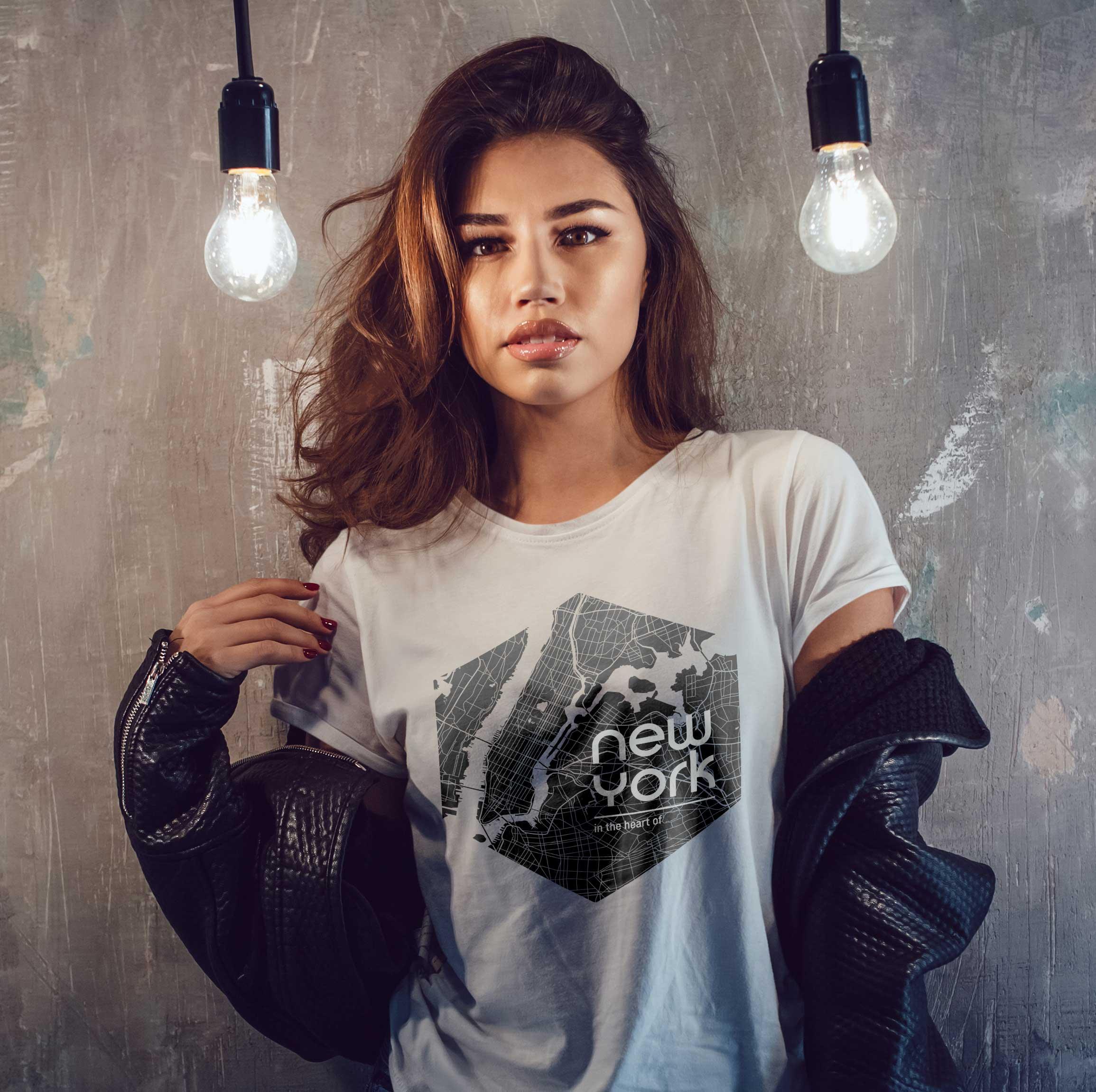 T-Shirt Heart of New York Stadt, Bio-Baumwolle, Unisex, Damen, Kids