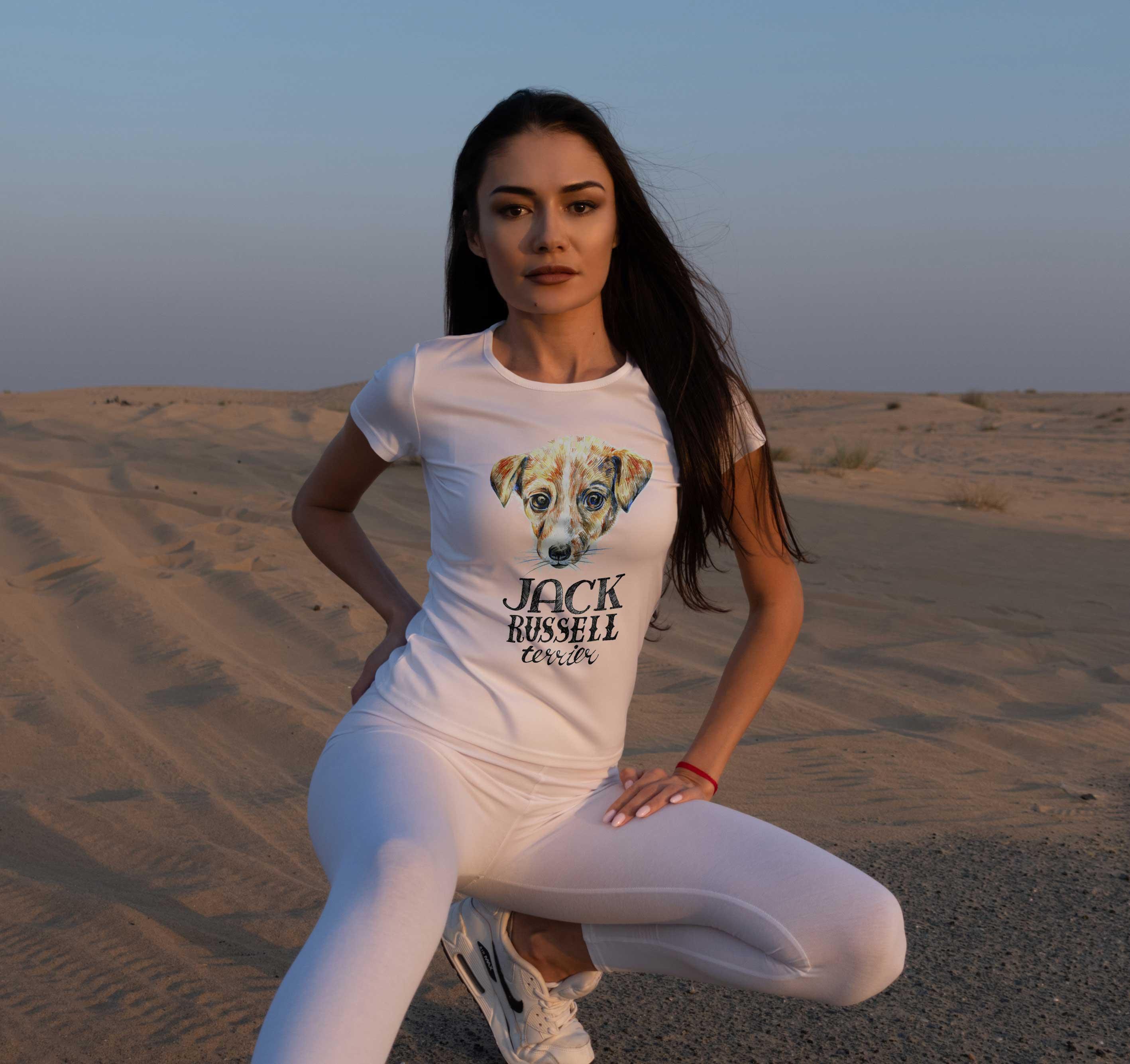 T-Shirt Jack Russel Terrier Bio-Baumwolle, Unisex, Damen, Kids