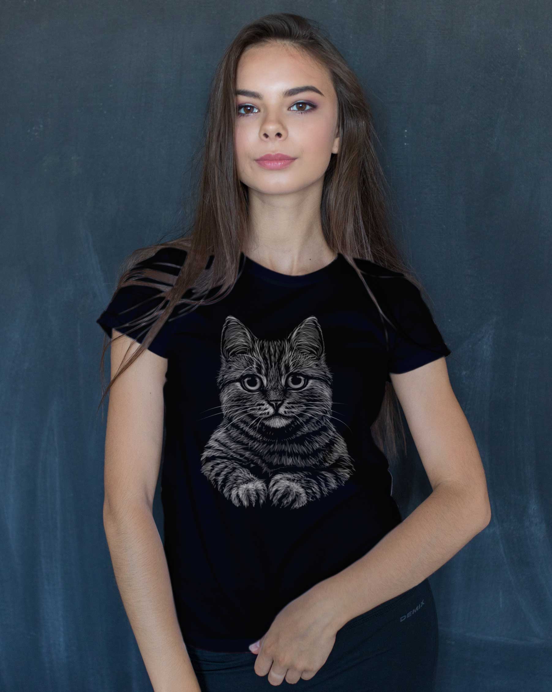T-Shirt Katze, Bio-Baumwolle, Unisex, Damen, Kids