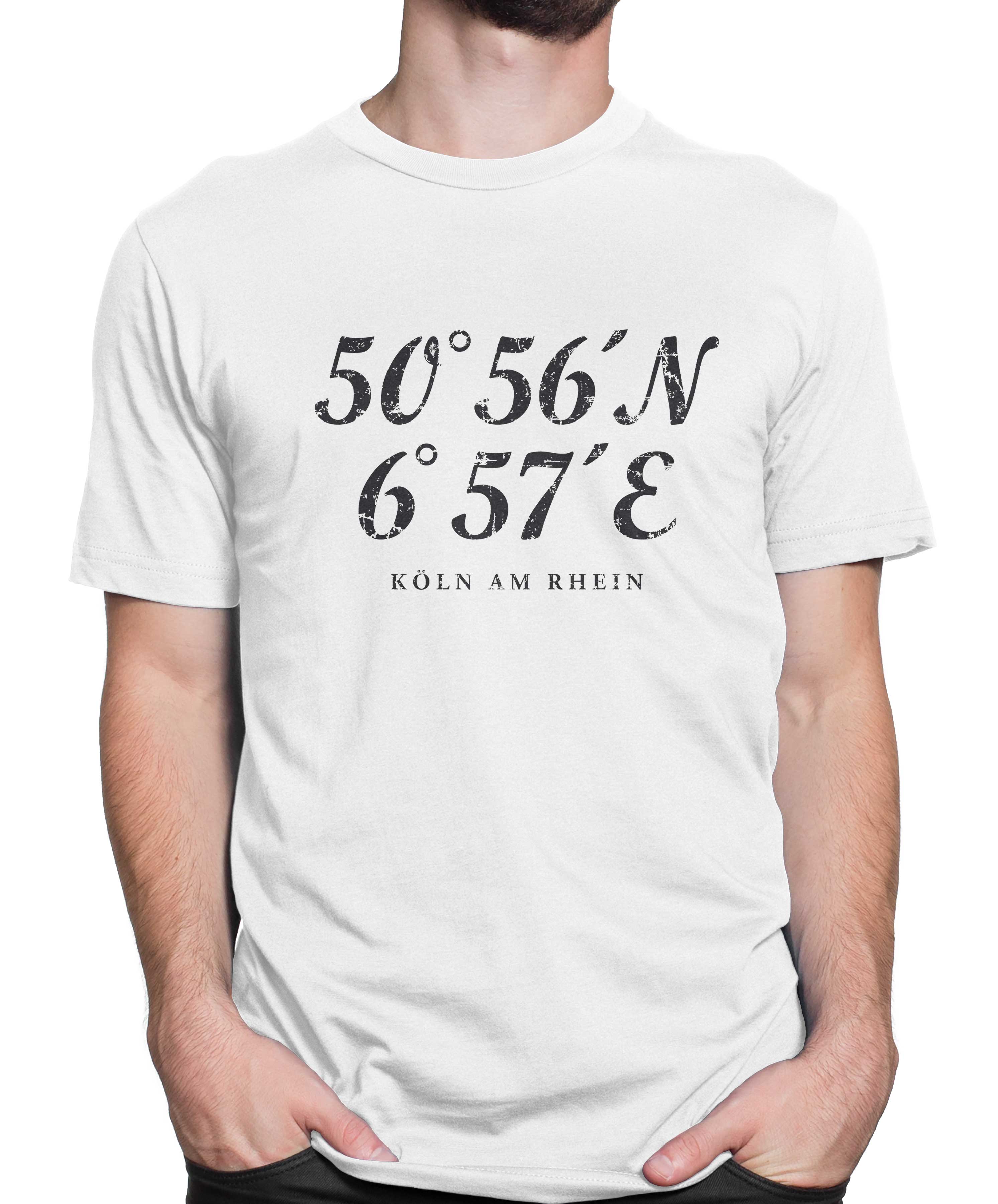 T-Shirt Köln am Rhein Stadt, Bio-Baumwolle, Unisex, Damen, Kids