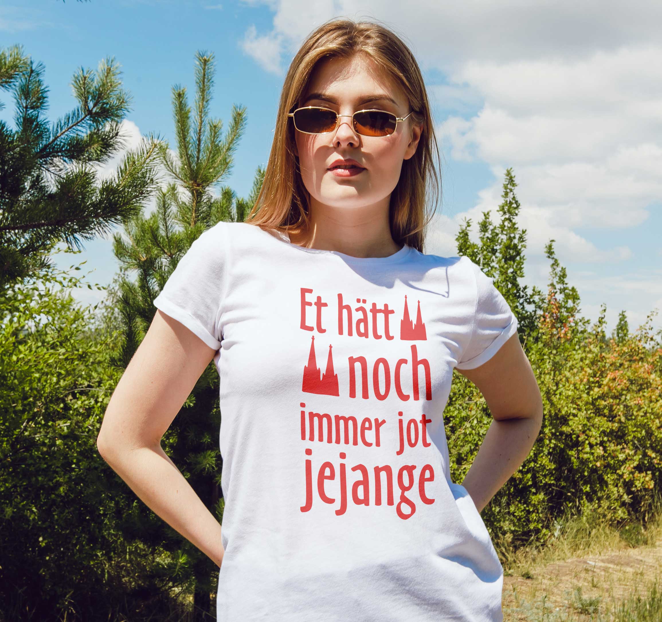 T-Shirt Köln "Et hätt noch immer jot jejange" Stadt, Bio-Baumwolle, Unisex, Damen, Kids