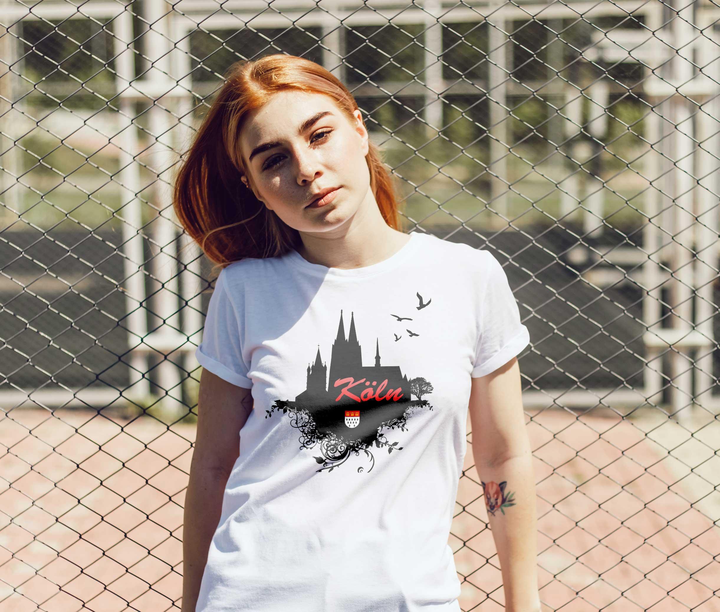 T-Shirt Köln Stadt, Bio-Baumwolle, Unisex, Damen, Kids