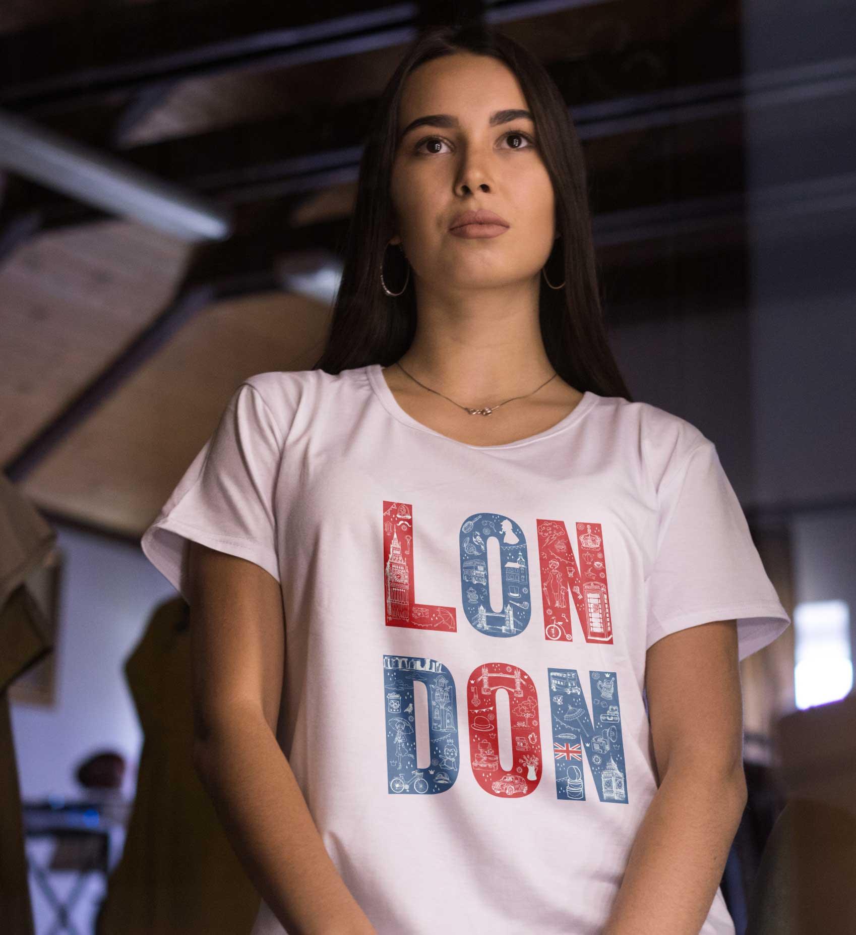 T-Shirt London Stadt, Bio-Baumwolle, Unisex, Damen, Kids