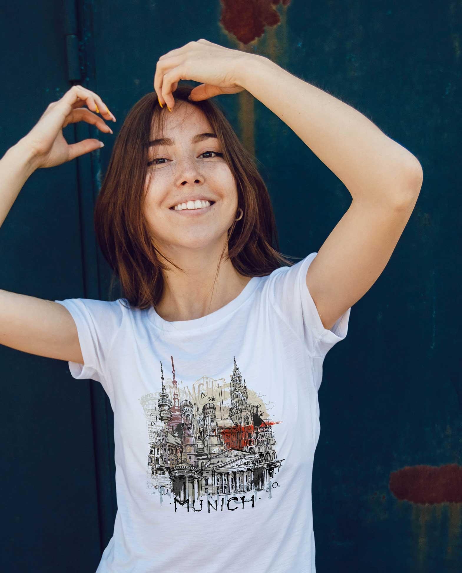 T-Shirt München Stadt, Bio-Baumwolle, Unisex, Damen, Kids
