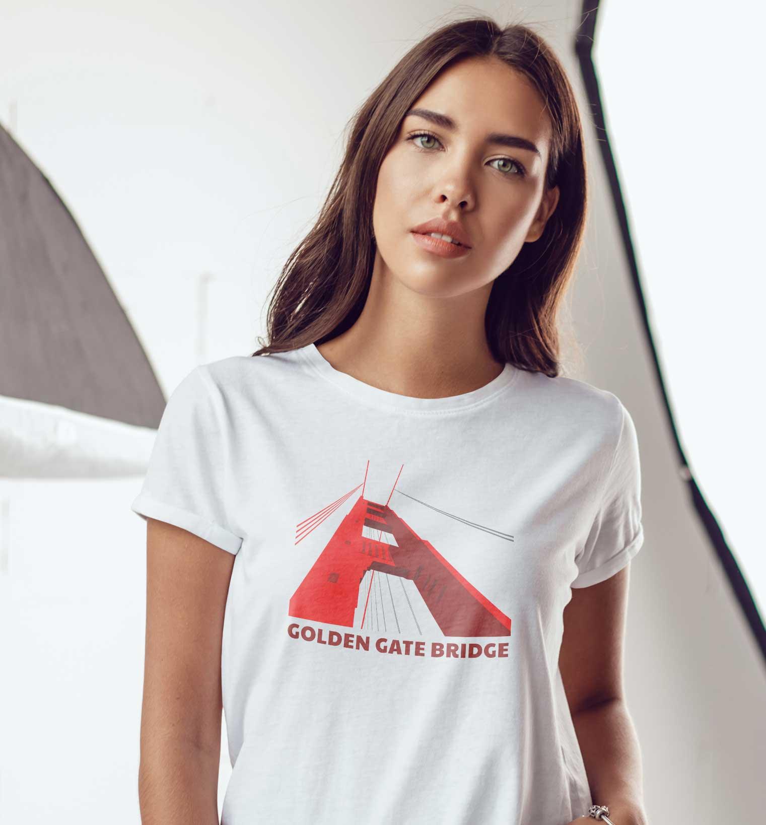 T-Shirt San Francisco Golden Gate Stadt, Bio-Baumwolle, Unisex, Damen, Kids