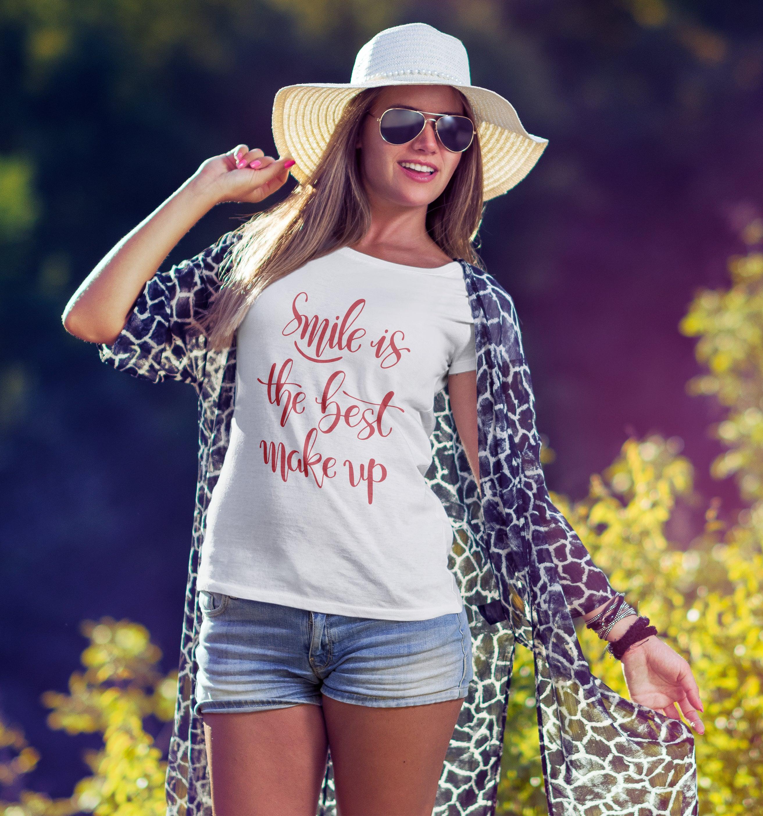 T-Shirt Smile Sprüche, Bio-Baumwolle, Unisex, Damen, Kids