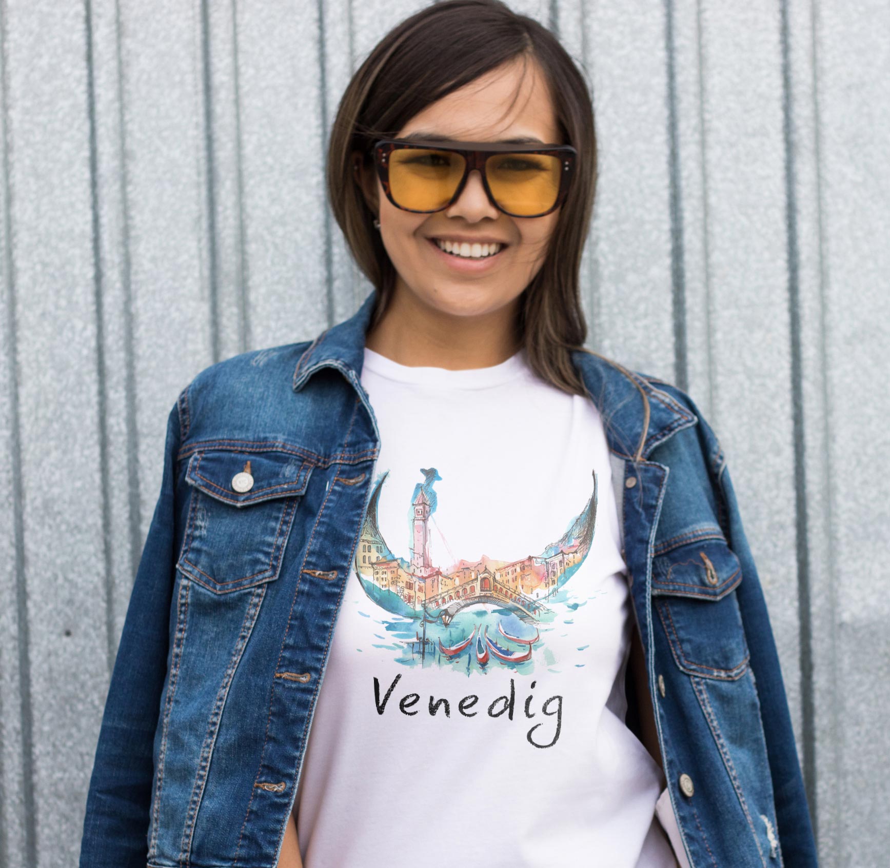 T-Shirt Venedig Stadt, Bio-Baumwolle, Unisex, Damen, Kids