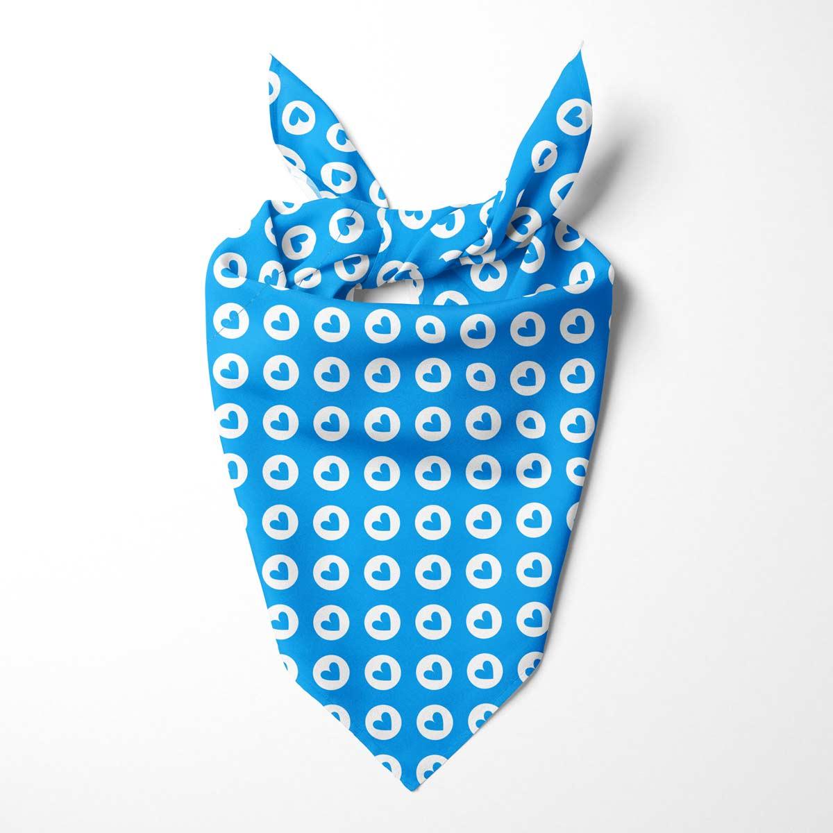 Herzen Blau- Hundehalstuch