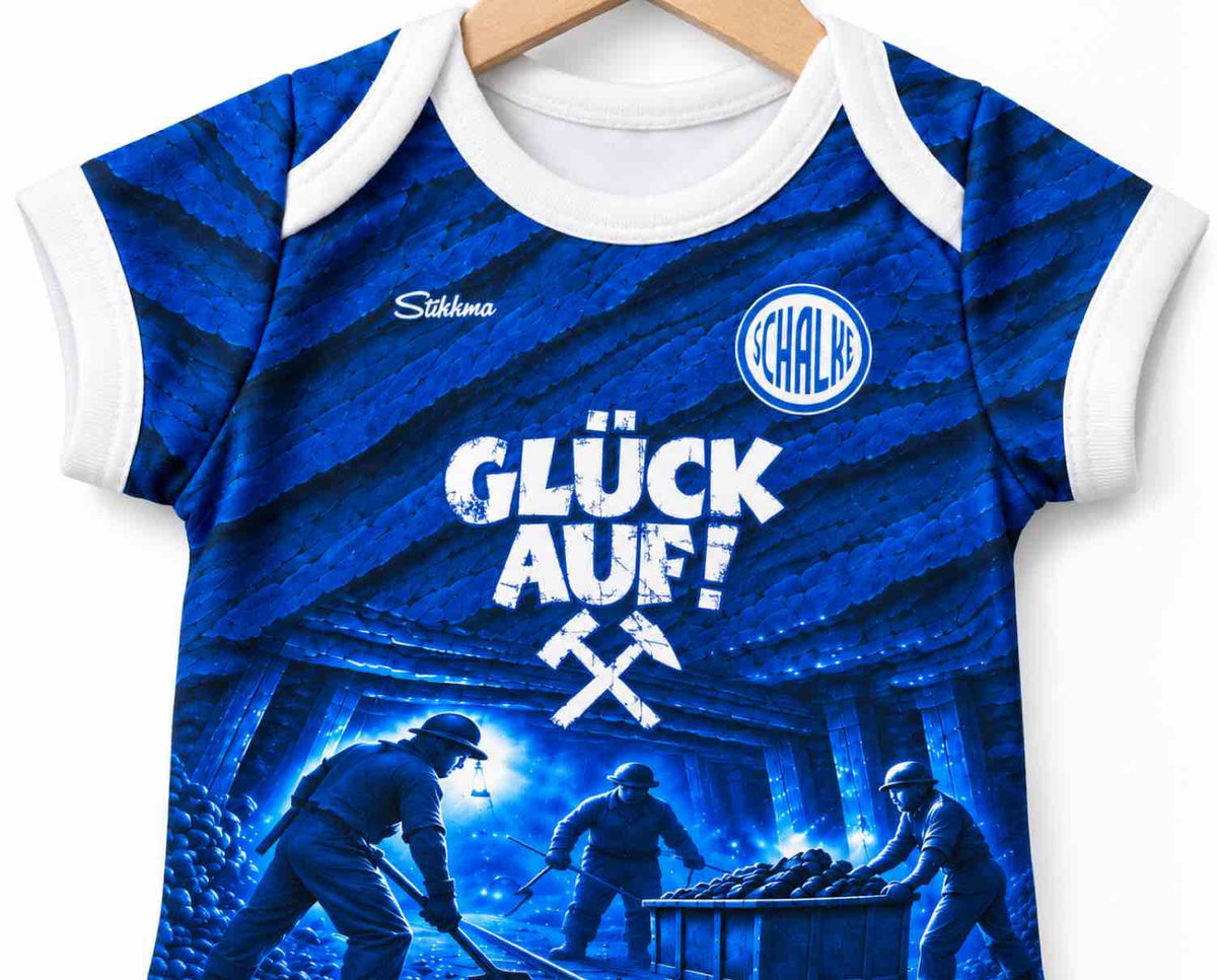 Schalke Spezial Baby Body 26/27 "aus Kohle geboren" inkl. Name und Nummer (Druck)