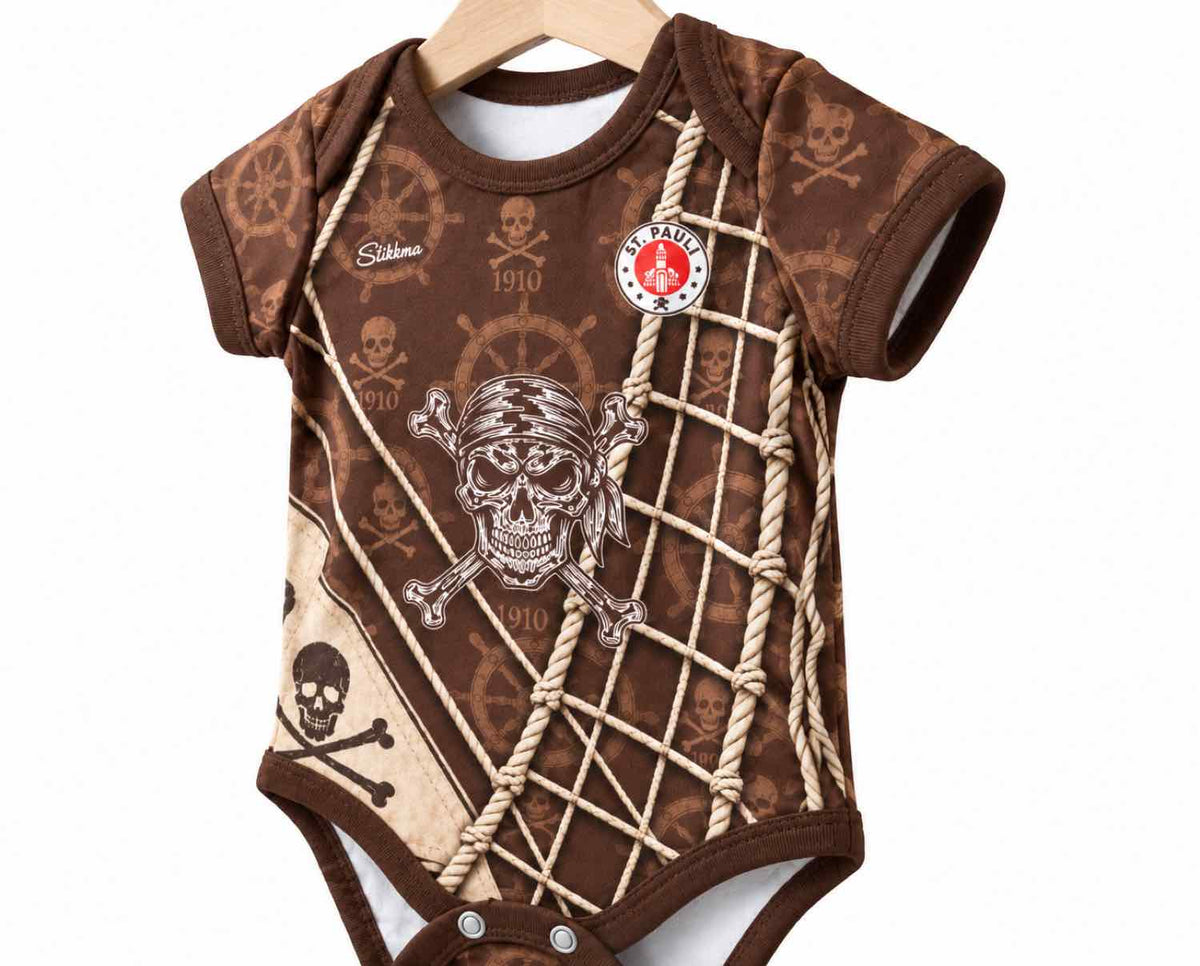 St. Pauli Baby Body 26/27 Heim "Kein Kurs wie jeder" inkl. Name und Nummer (Druck)
