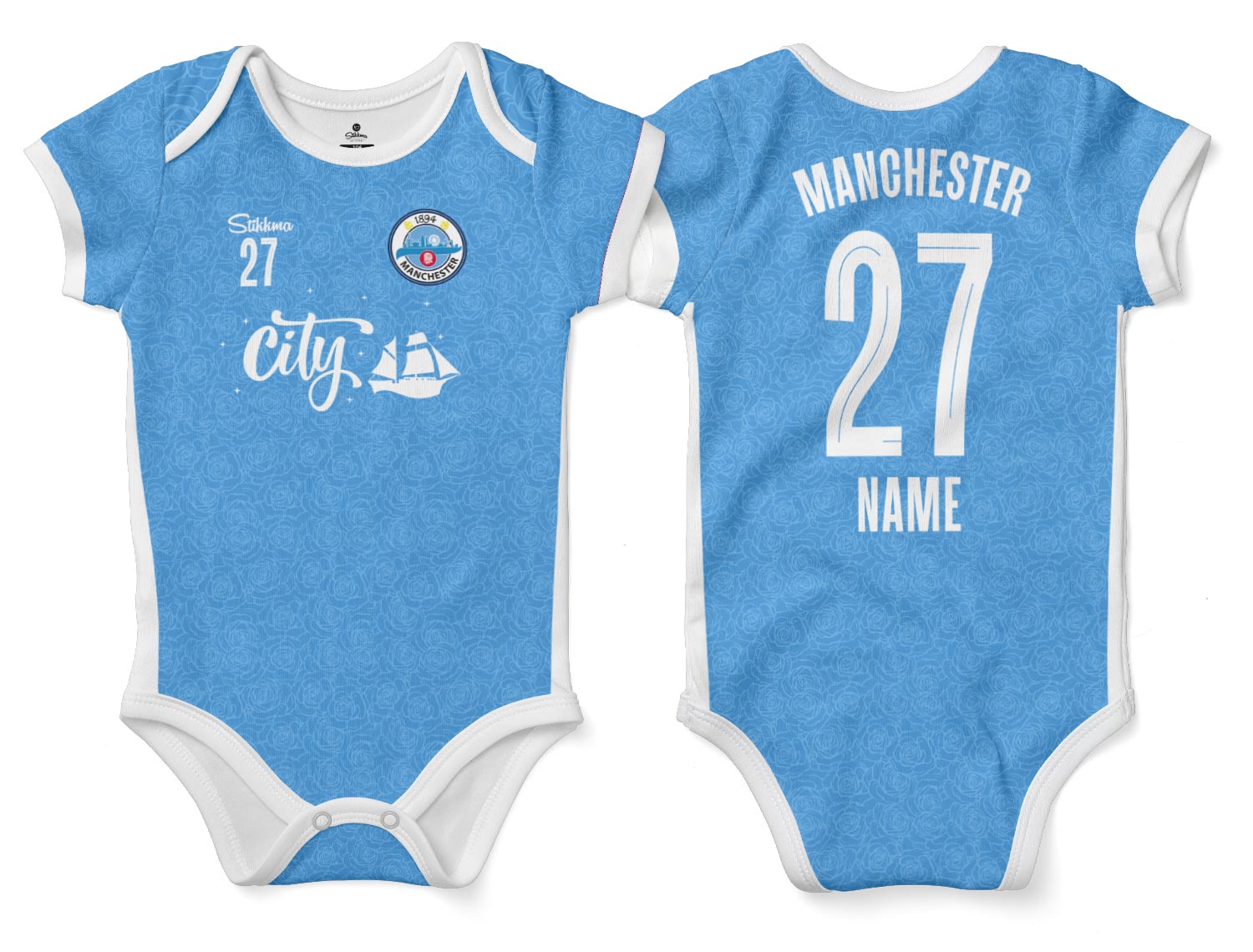 City Bio-Baumwolle Baby Body Trikot inkl. Name und Nummer (Druck)