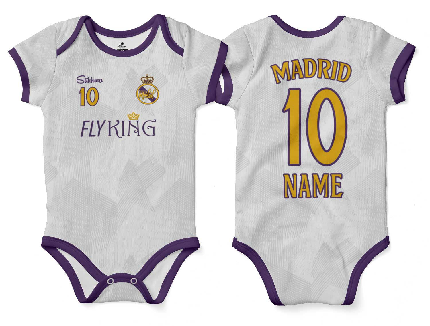 Madrid Bio-Baumwolle Baby Body Trikot inkl. Name und Nummer (Druck)