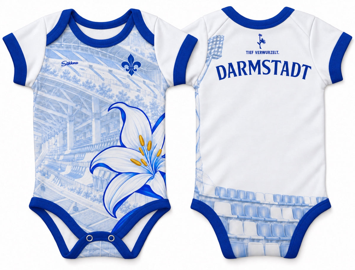 Darmstadt Baby Body 26/27 Auswärts inkl. Name und Nummer (Druck)