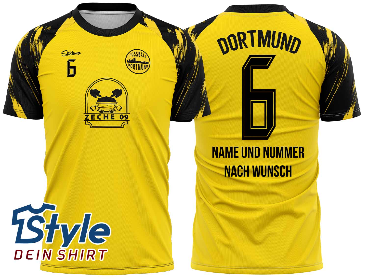 Dortmund Fan-Trikot Heim Saison 25/26 inkl. Name und Nummer (Druck)