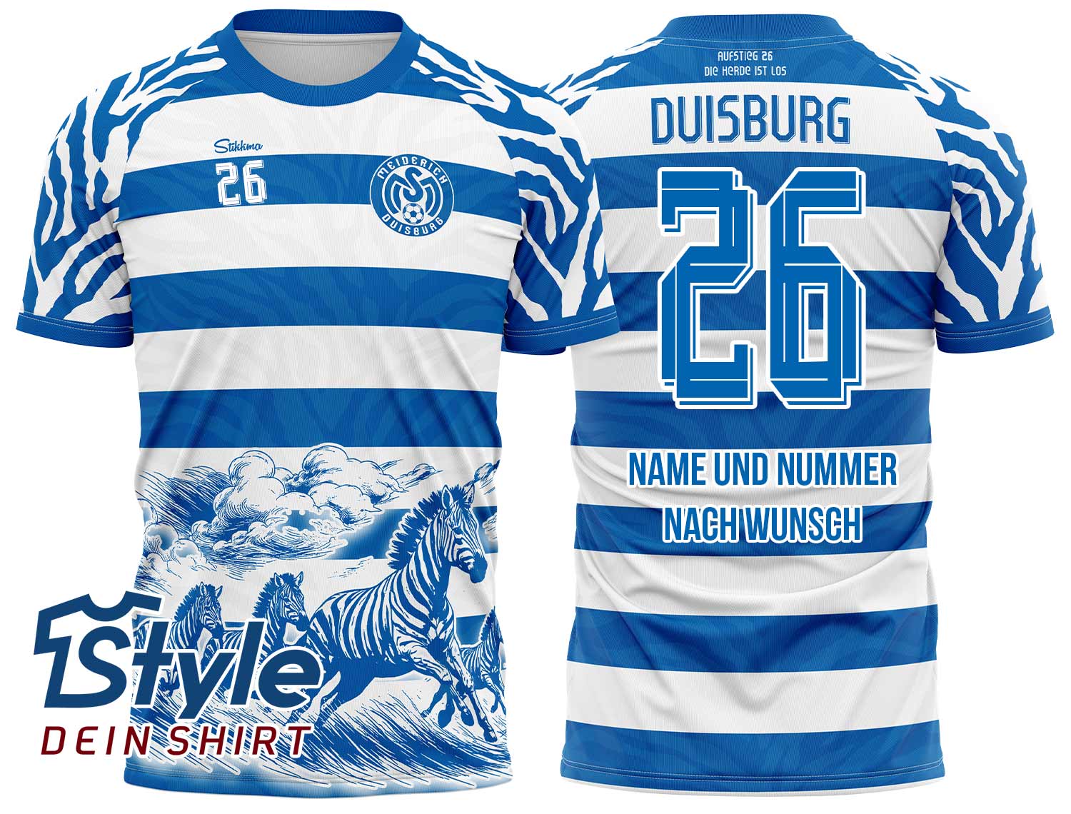 Duisburg Fan-Trikot "Die Herde ist los" inkl. Name und Nummer (Druck)