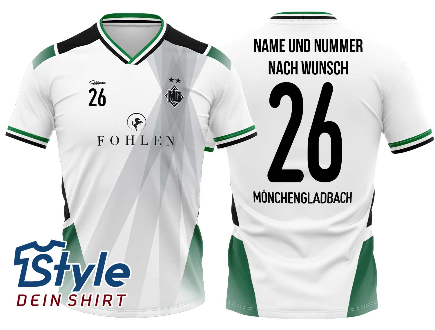 Mönchengladbach Fan-Trikot Heim Saison 25/26 inkl. Name und Nummer (Druck)