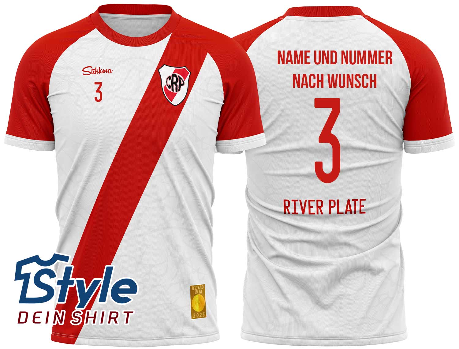 River Plate Fan-Trikot für Klub WM 2025 inkl. Name und Nummer (Druck) (Kopie)