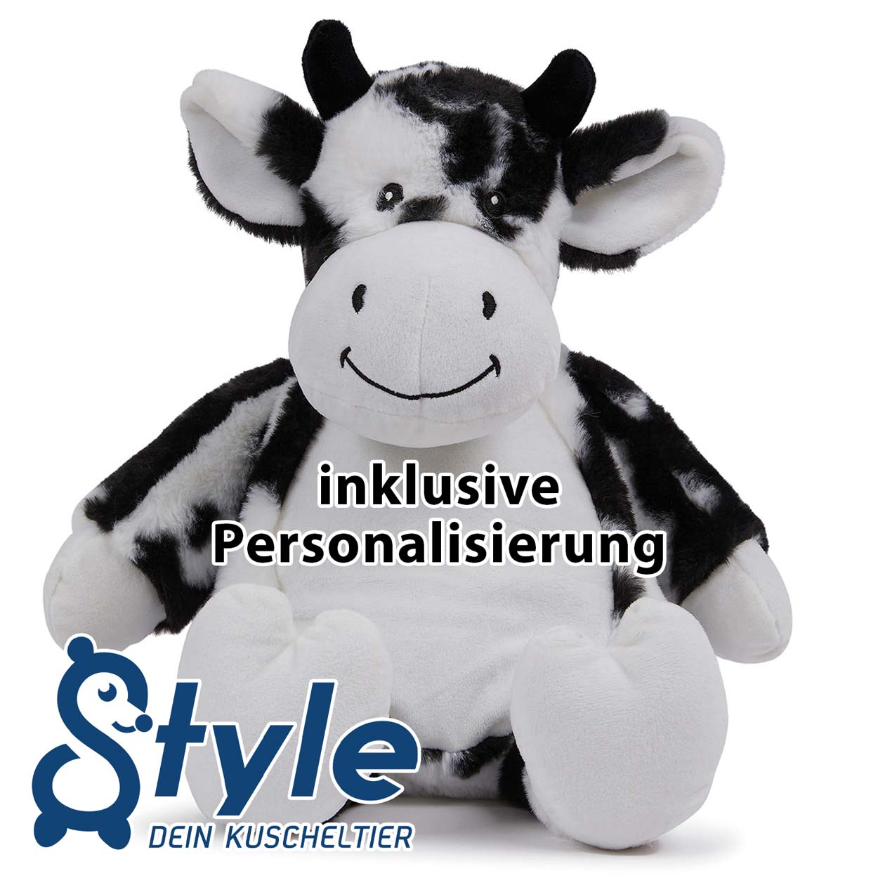 Kuscheltier Kuh -inklusive kostenloser Personalisierung (Bestickung)