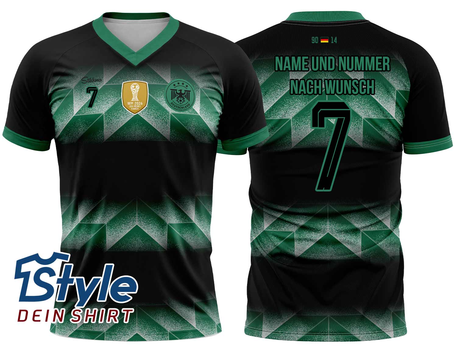Deutschland WM 2026 Fan-Trikot "90 14" inkl. Name und Nummer (Druck)