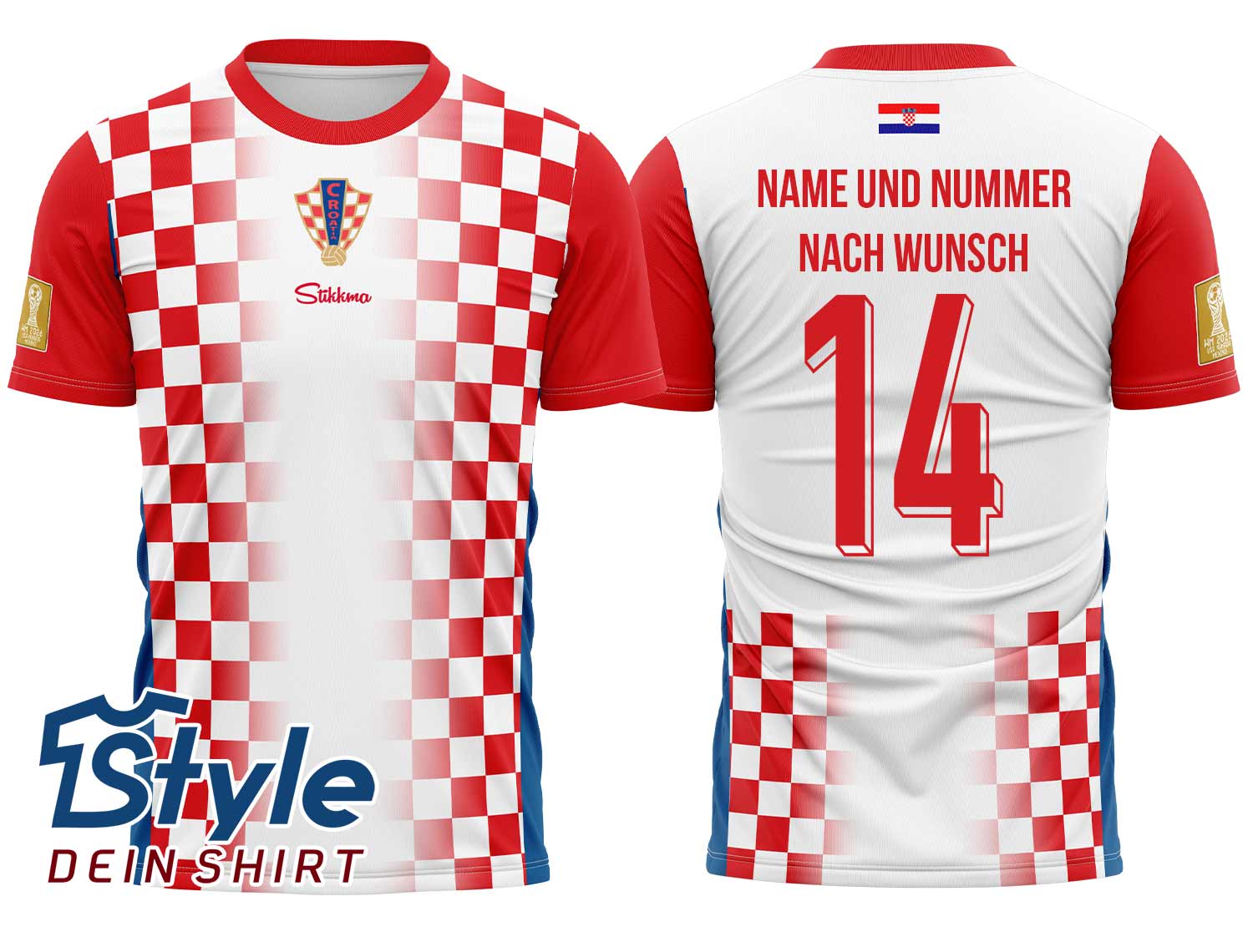Kroatien WM 2026 Fan-Trikot Heim inkl. Name und Nummer (Druck)