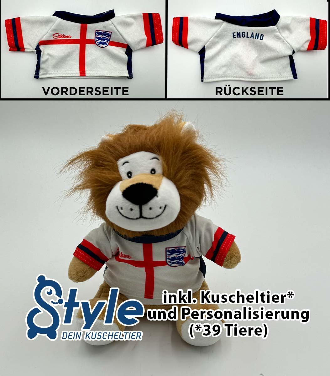 Kuscheltier personalisierbar mit England Trikot für die EM2024 inkl. kostenloser Personalisierung