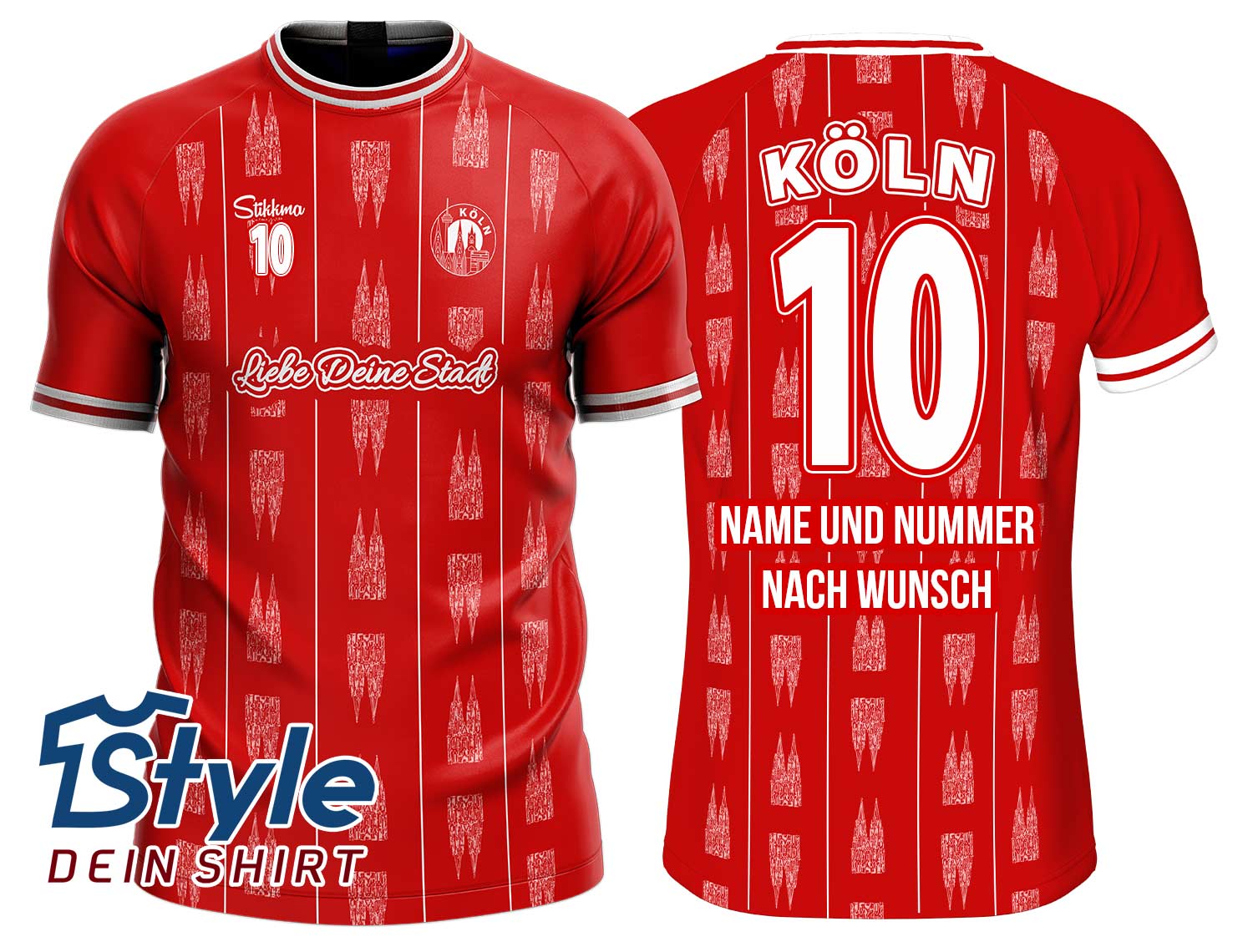 Köln Fan-Trikot inkl. Name und Nummer (Druck)