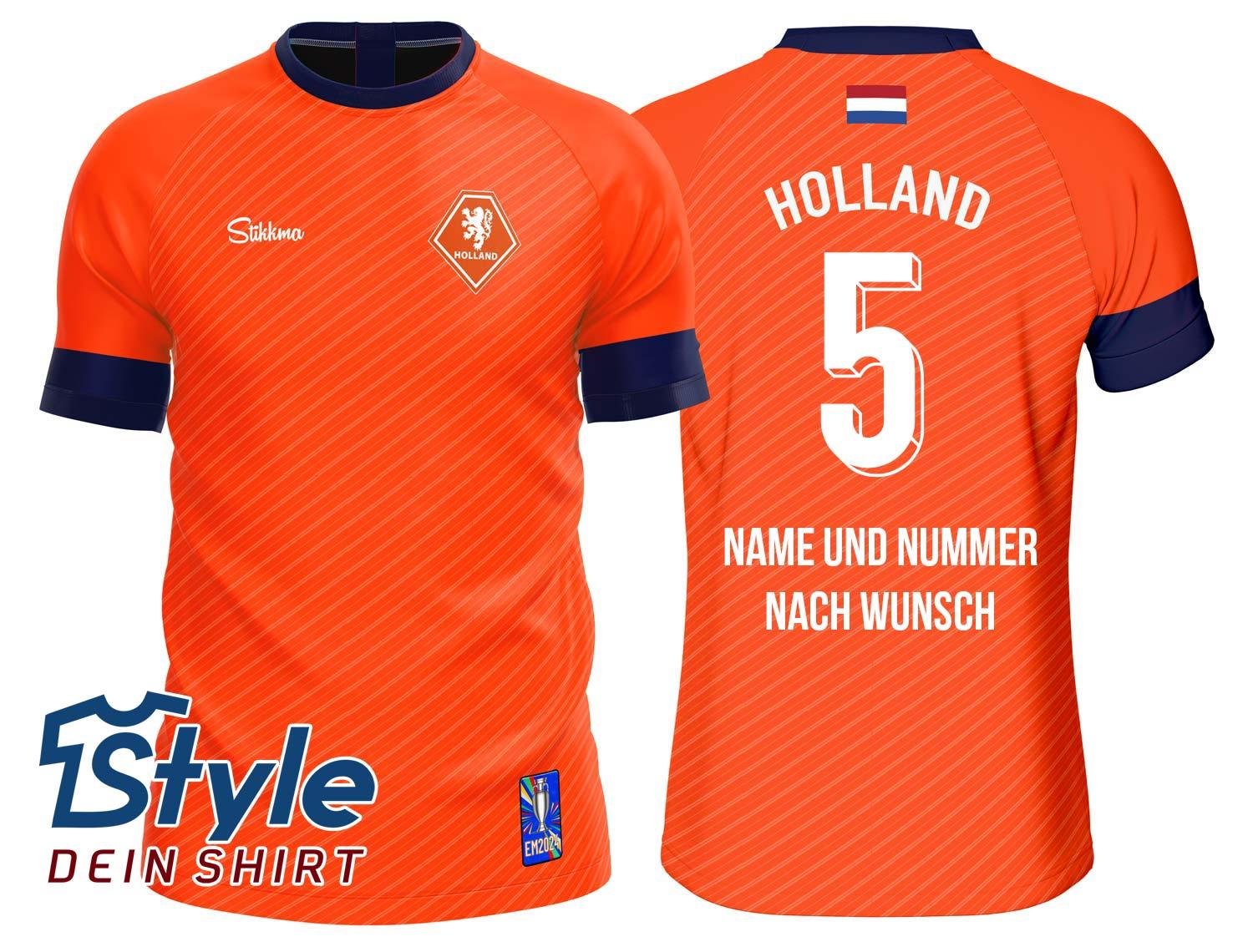 Holland Fan-Trikot EM2024 inkl. Name und Nummer (Druck)