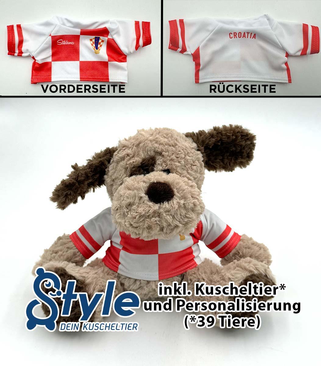 Kuscheltier personalisierbar mit Kroatien Trikot für die EM2024 inkl. kostenloser Personalisierung