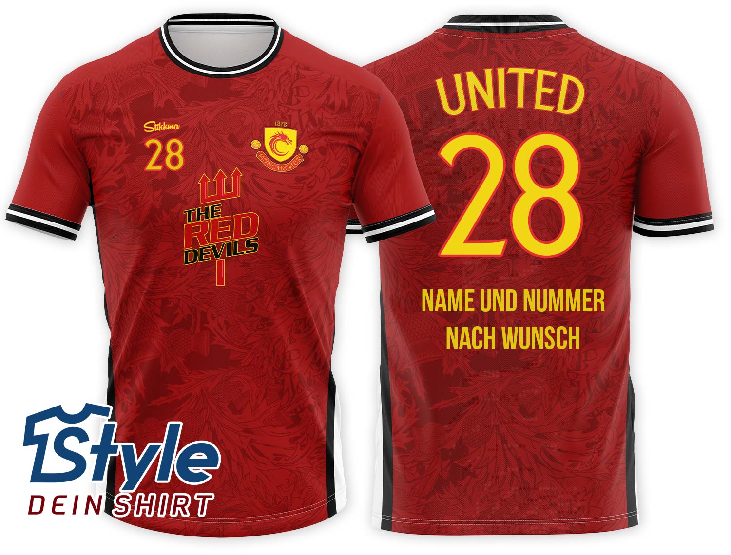 United Fan-Trikot inkl. Name und Nummer (Druck)