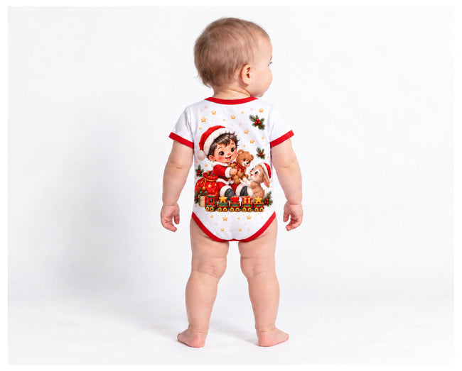 Kleiner Weihnachtsmann Weihnachts Baby Body inkl. Name (Druck)