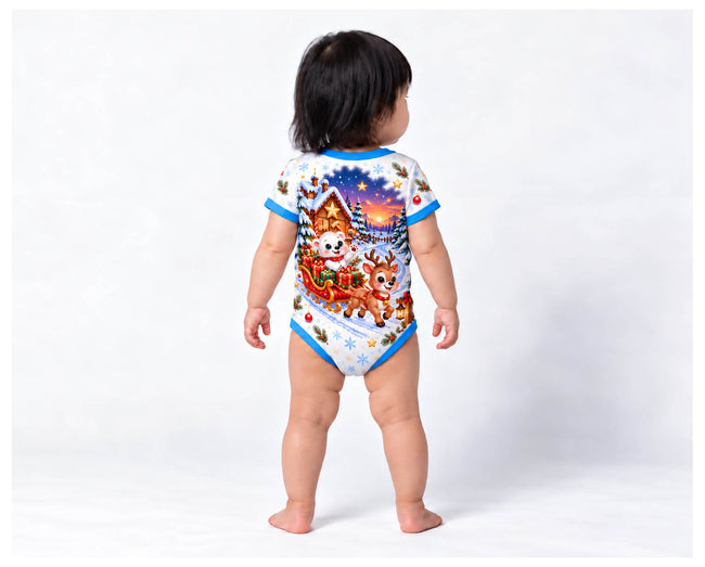 Zauberhafter Nordpol Weihnachts Baby Body inkl. Name (Druck)