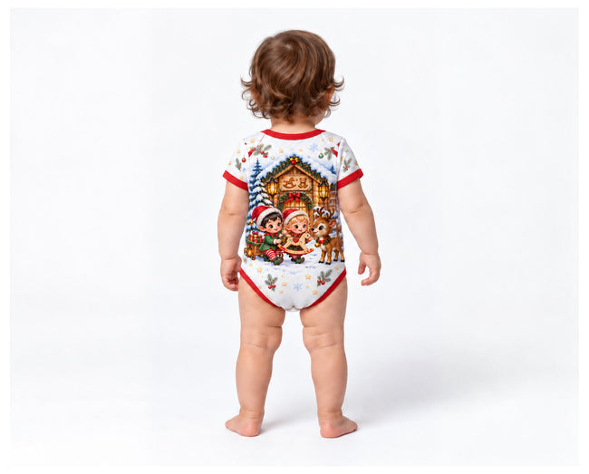 Werkstatt am Nordpol Weihnachts Baby Body inkl. Name (Druck)