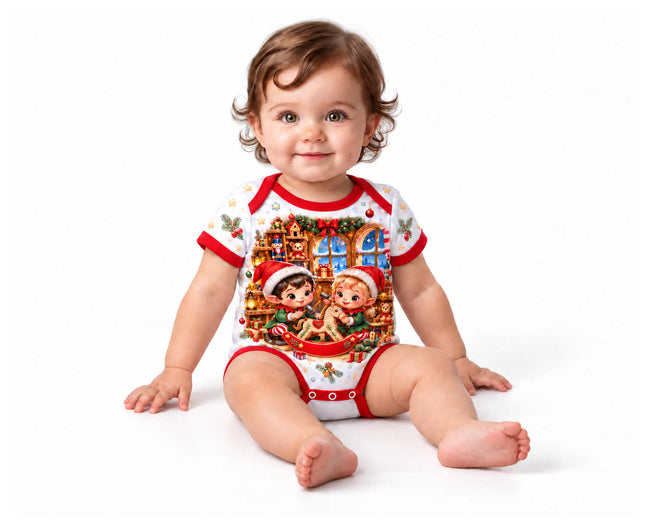 Werkstatt am Nordpol Weihnachts Baby Body inkl. Name (Druck)