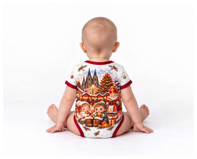 Nikolaus am Kölner Dom Weihnachts Baby Body inkl. Name (Druck)
