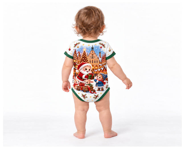 Weihnachtsmann im Lichterzauber der Fachwerkstadt Weihnachts Baby Body inkl. Name (Druck)