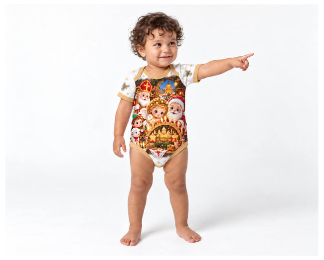Christkind im Dresdner Schwibbogenlicht Weihnachts Baby Body inkl. Name (Druck)