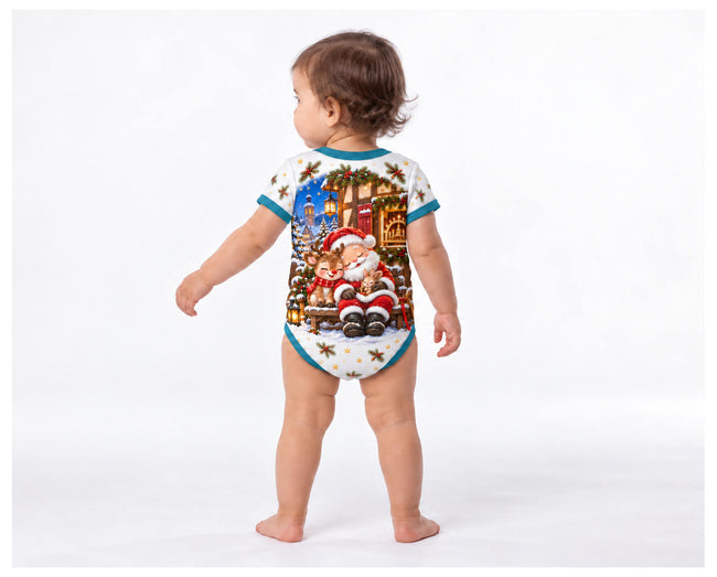 Rudolf und der Weihnachtsmann Weihnachts Baby Body inkl. Name (Druck)