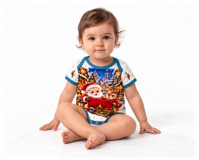 Rudolf und der Weihnachtsmann Weihnachts Baby Body inkl. Name (Druck)